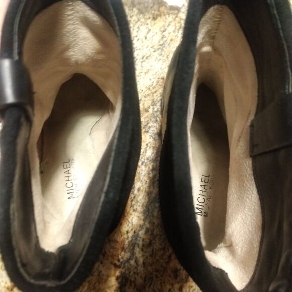 Michael Kors Signature Black Leather Ankle Suede Fulton Harness Boots Sz 10 M - Picture 10 of 13